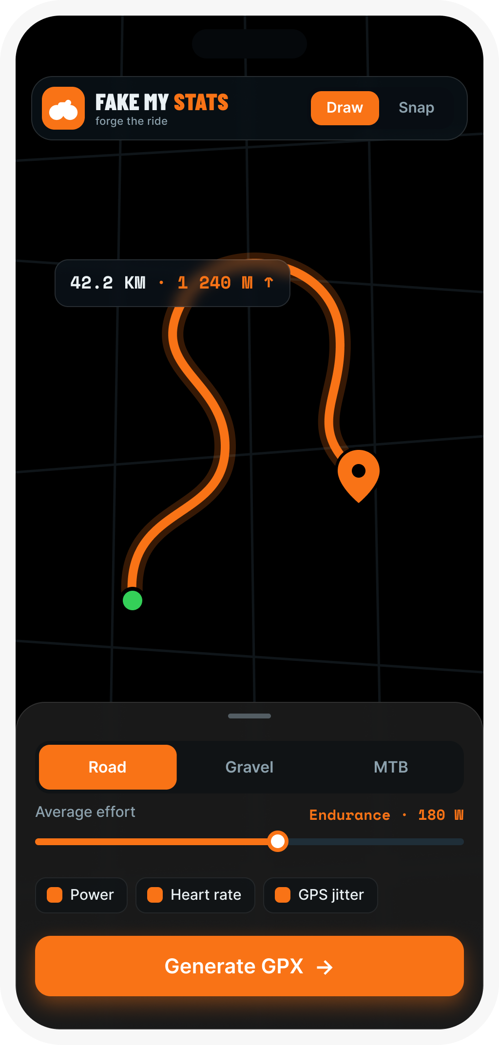 Draw the route